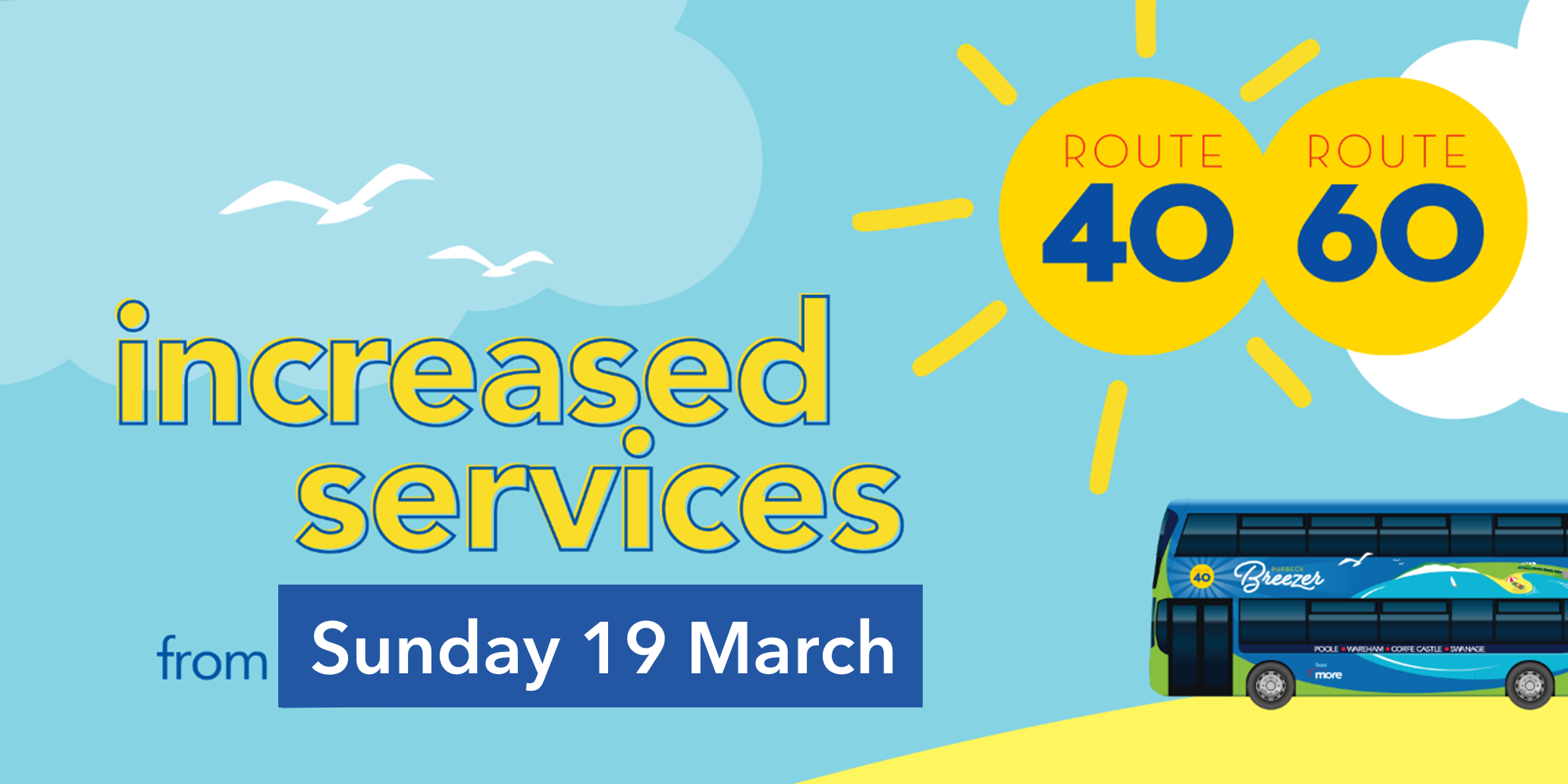 Route 40/60 increased services from Sunday 19th March image