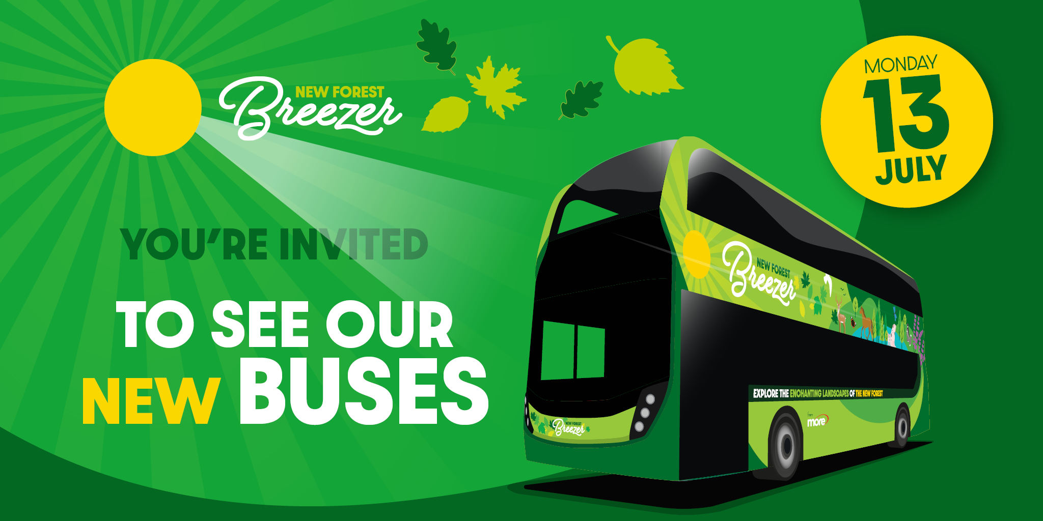 image of a brand new bus for the New Forest Breezer brand