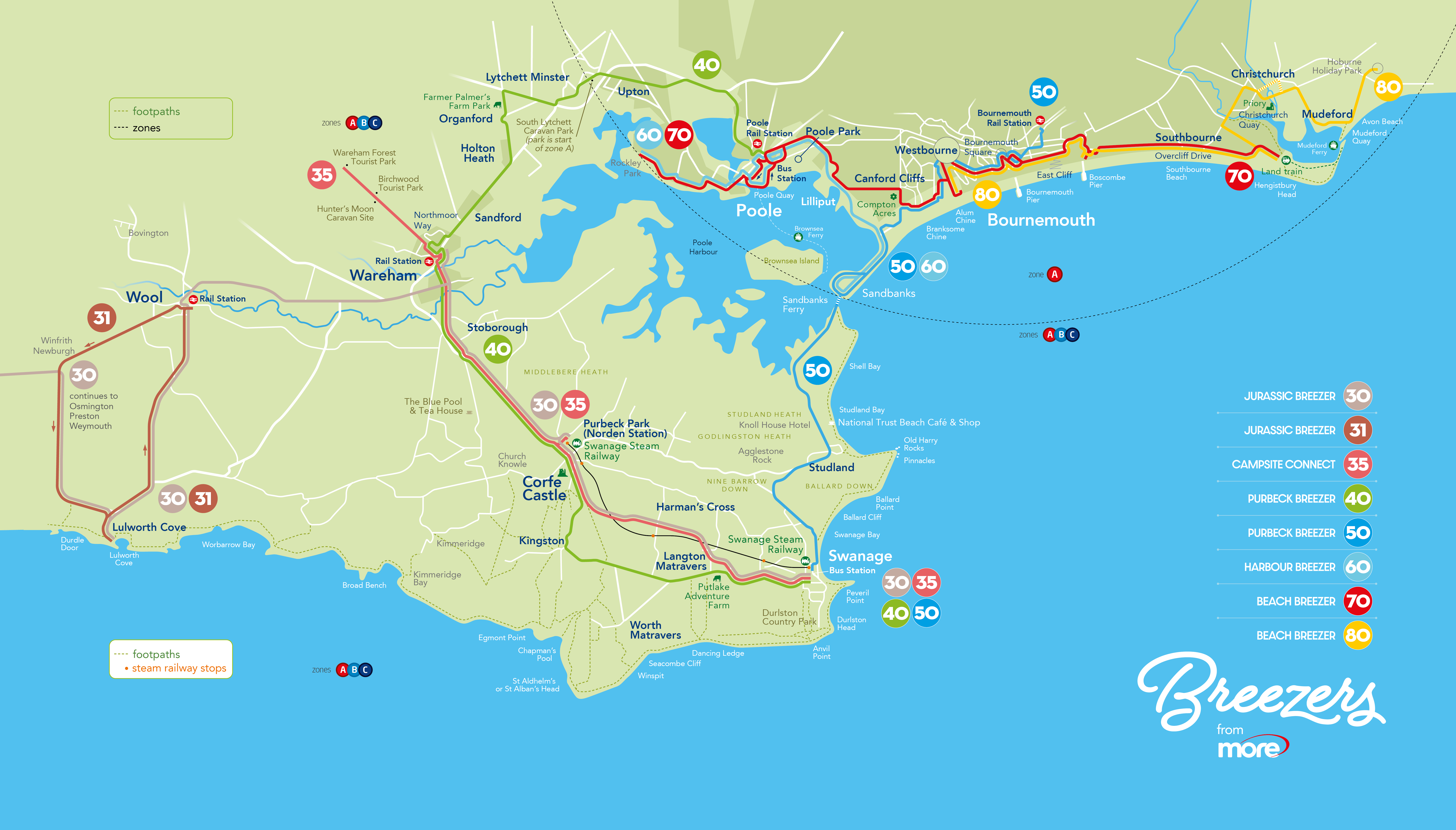 map of breezer bus routes