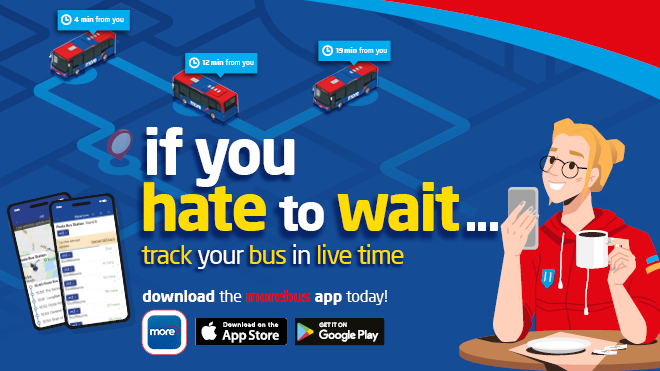 If you hate to wait... track your bus morebus app advert