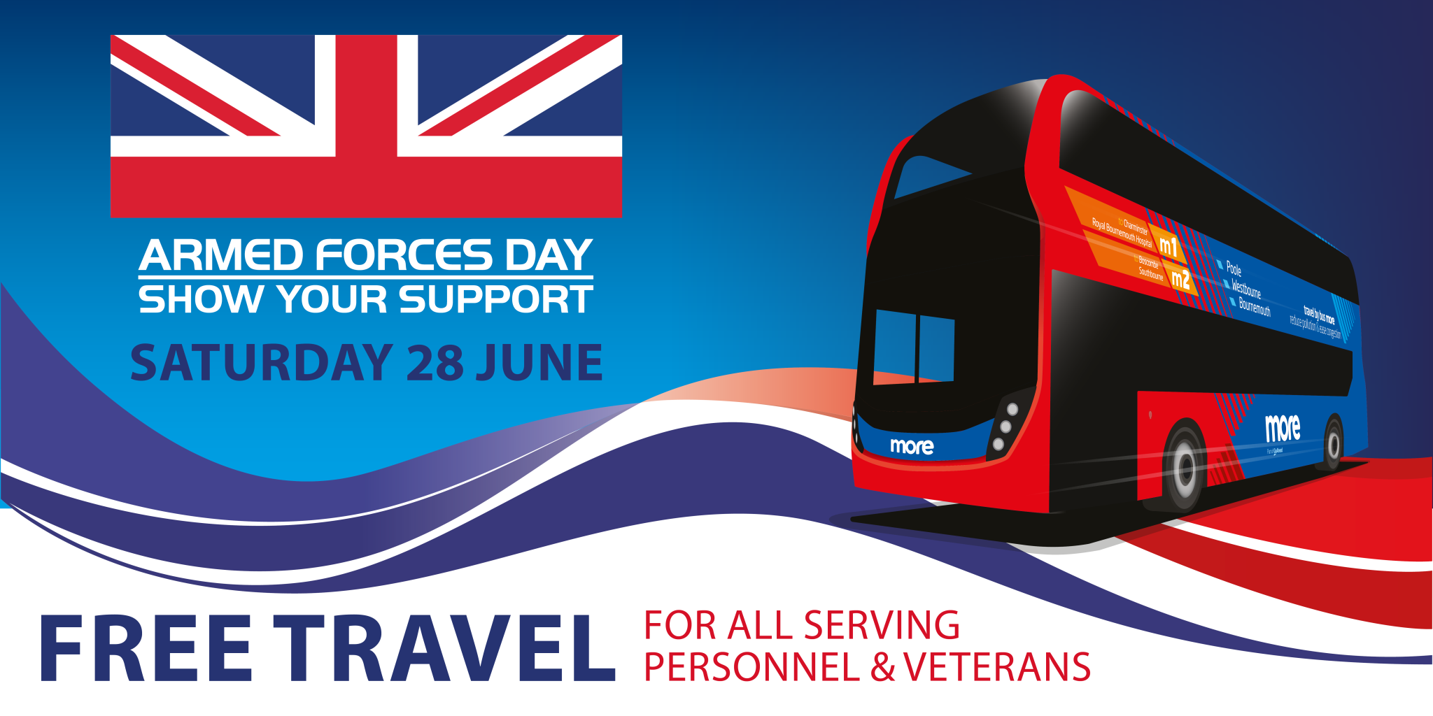 Armed Forces Day Sunday 29th June. Free Travel for Serving Personnel and Veterans