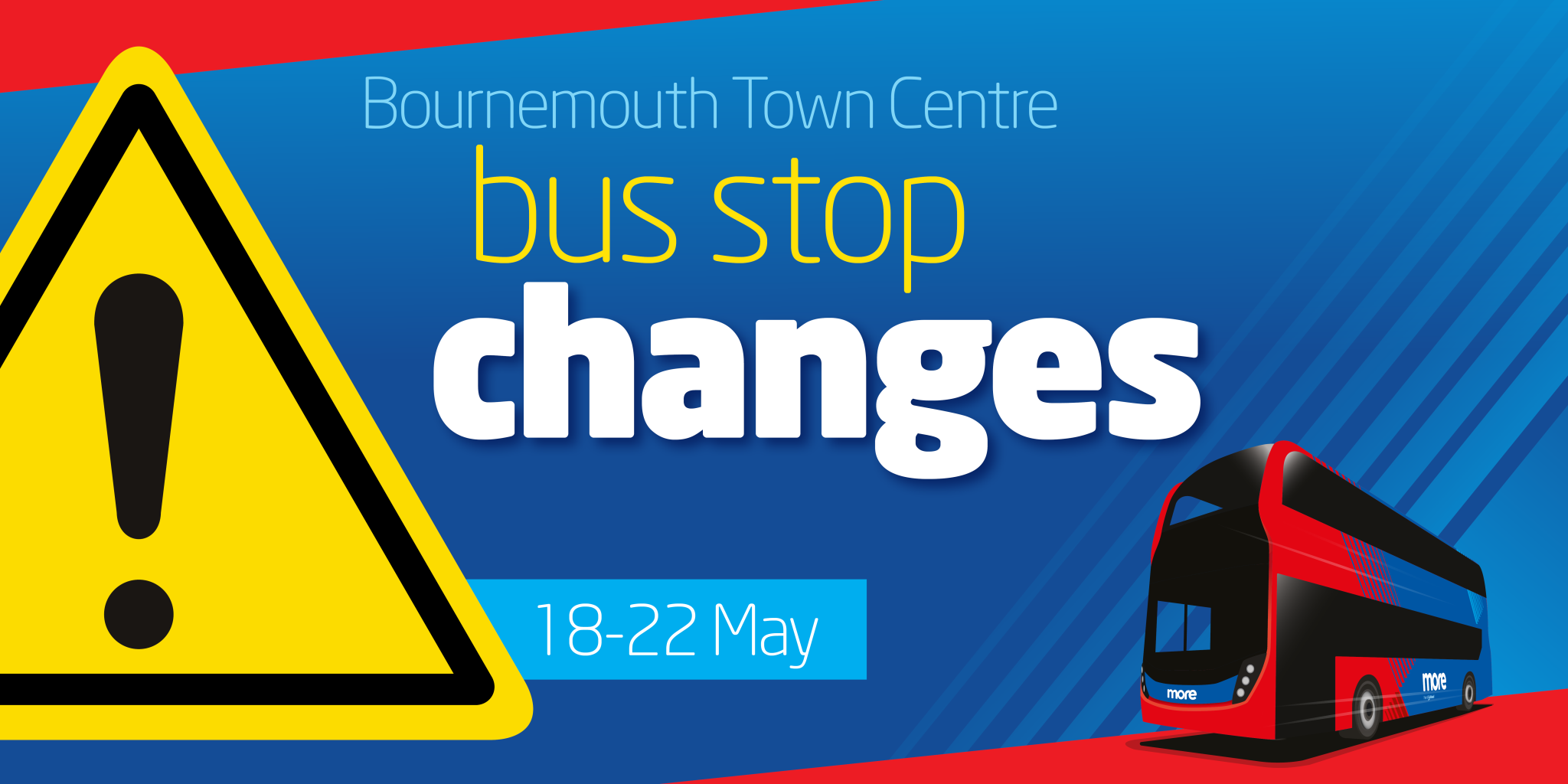 Bournemouth Town Centre bus stop changes 18-22 May