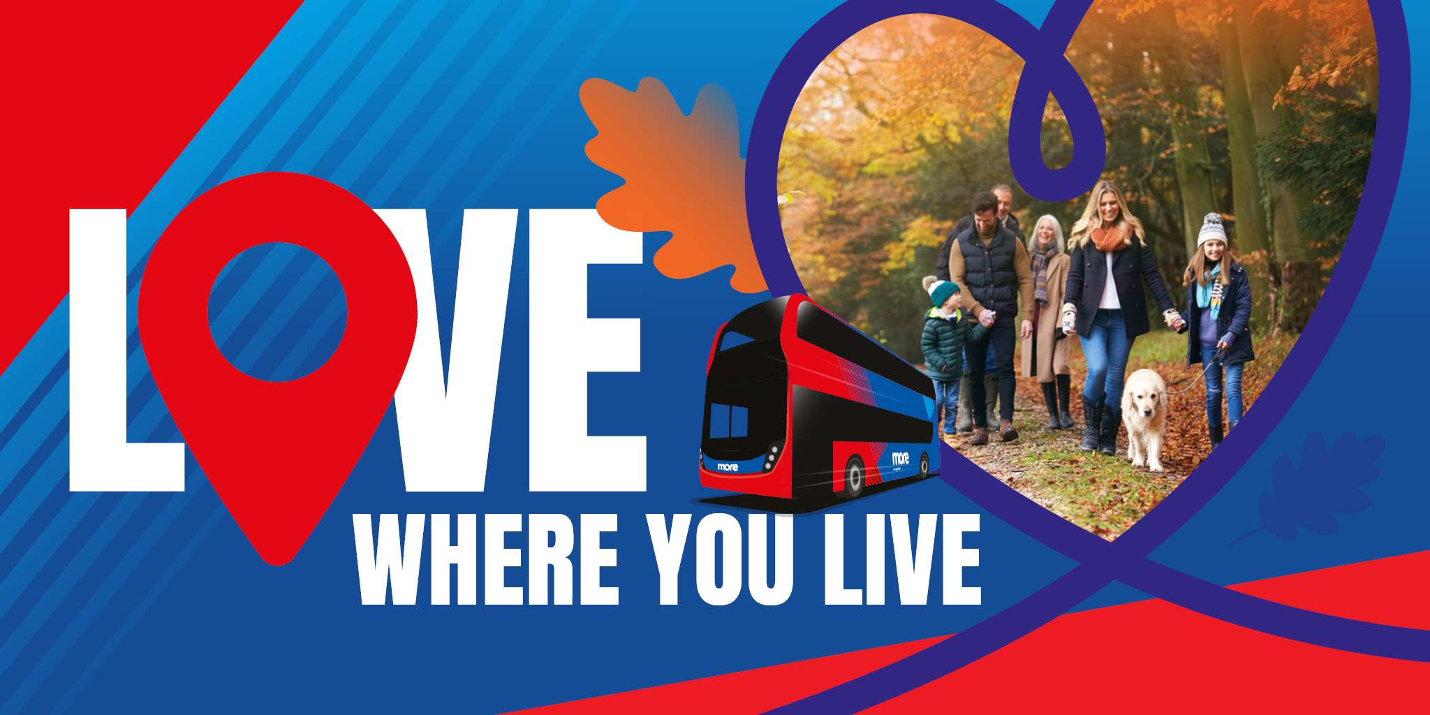 Love where you live - image of a family out on an autumn walk
