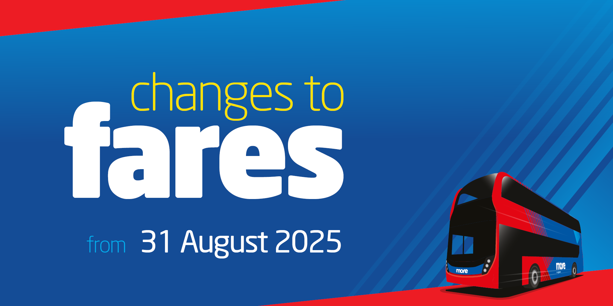 changes to fares from 31 August