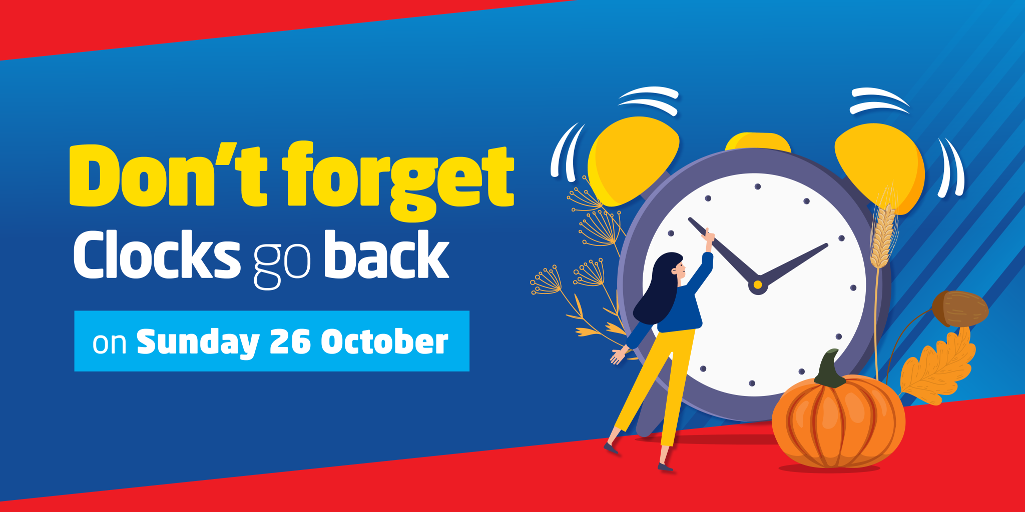 Clocks go back image of someone pulling the hand of a clock back