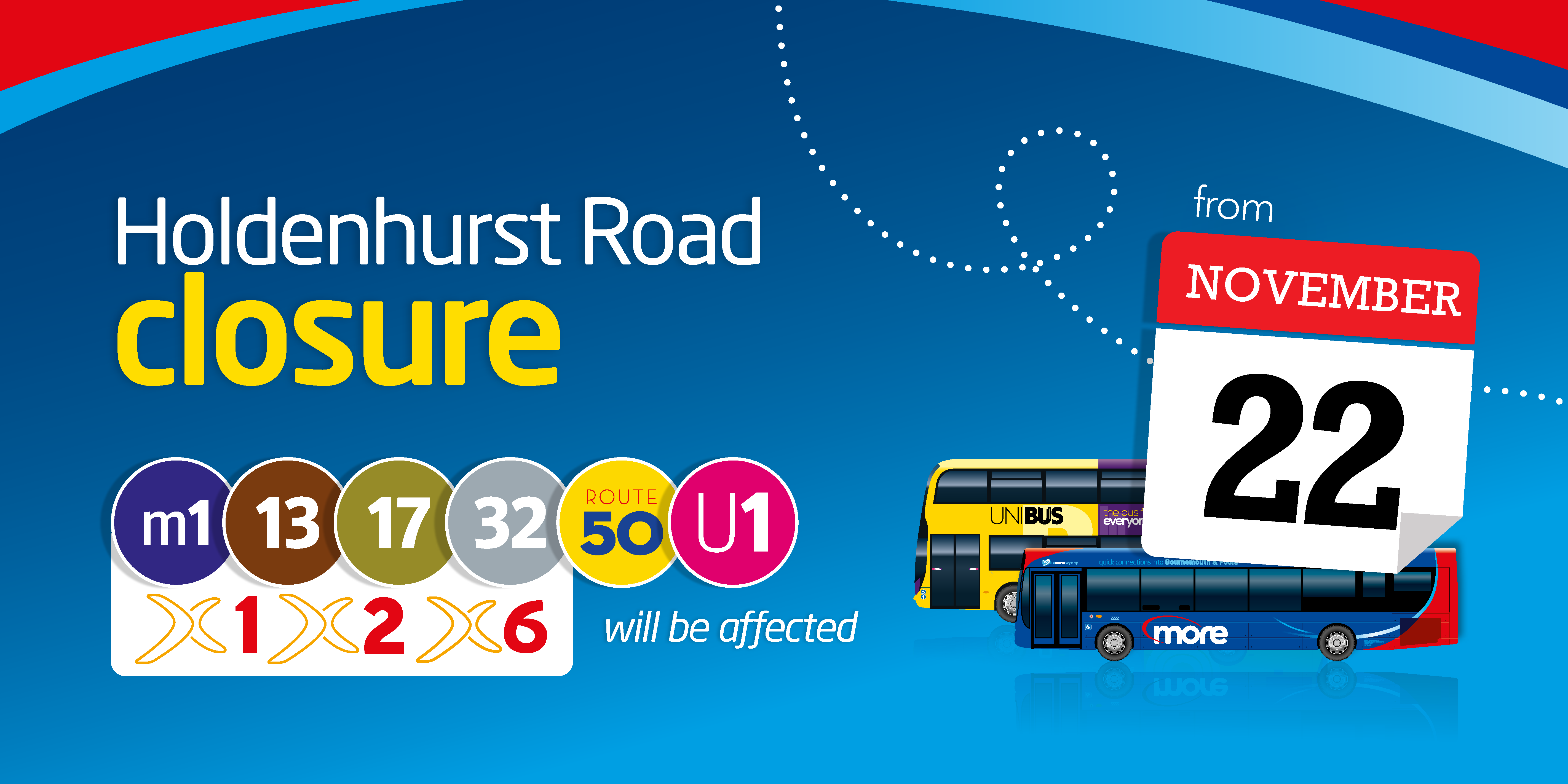 holdenhurst road closure from november 22nd