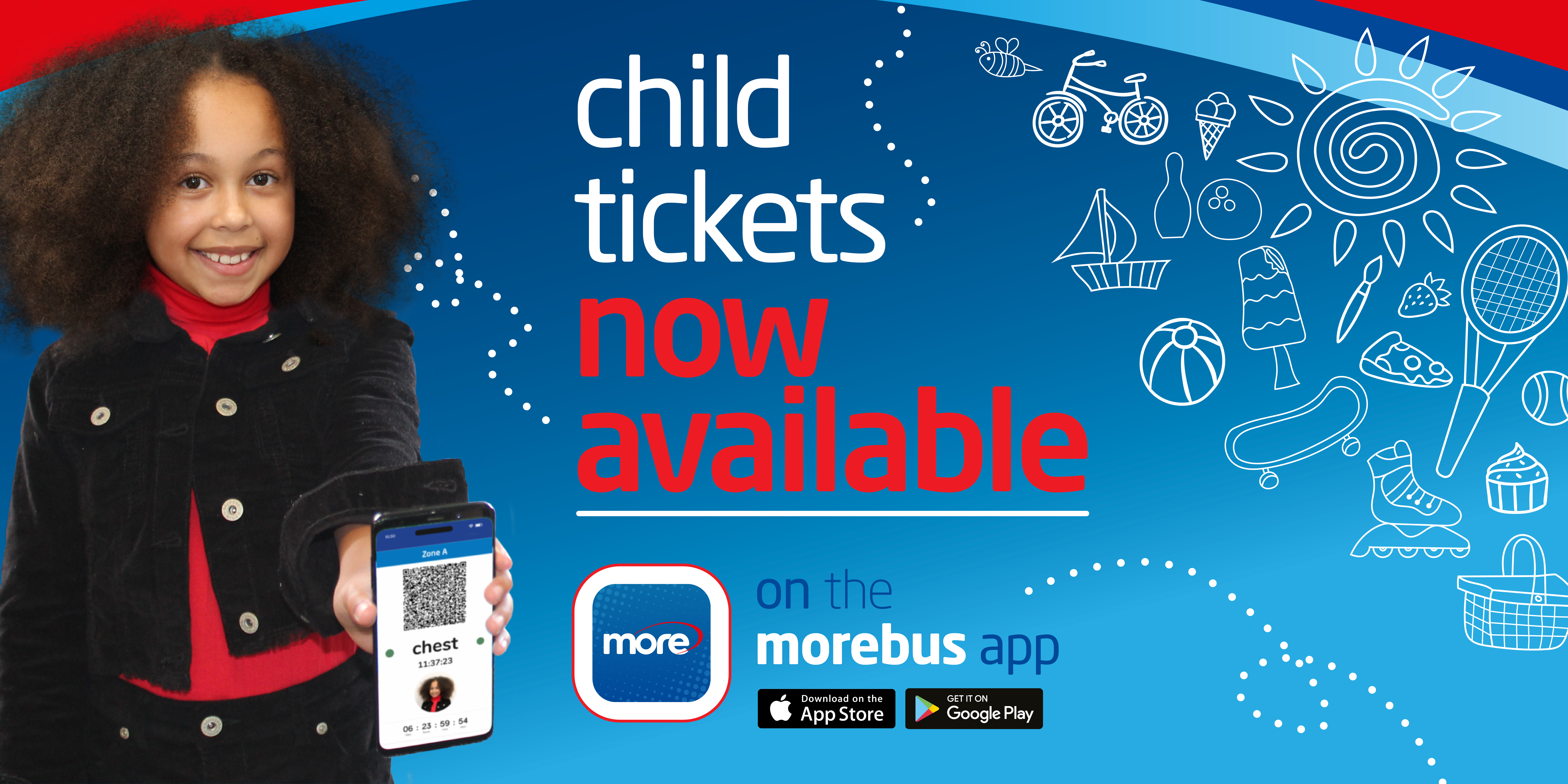 child tickets are now available on the morebus app