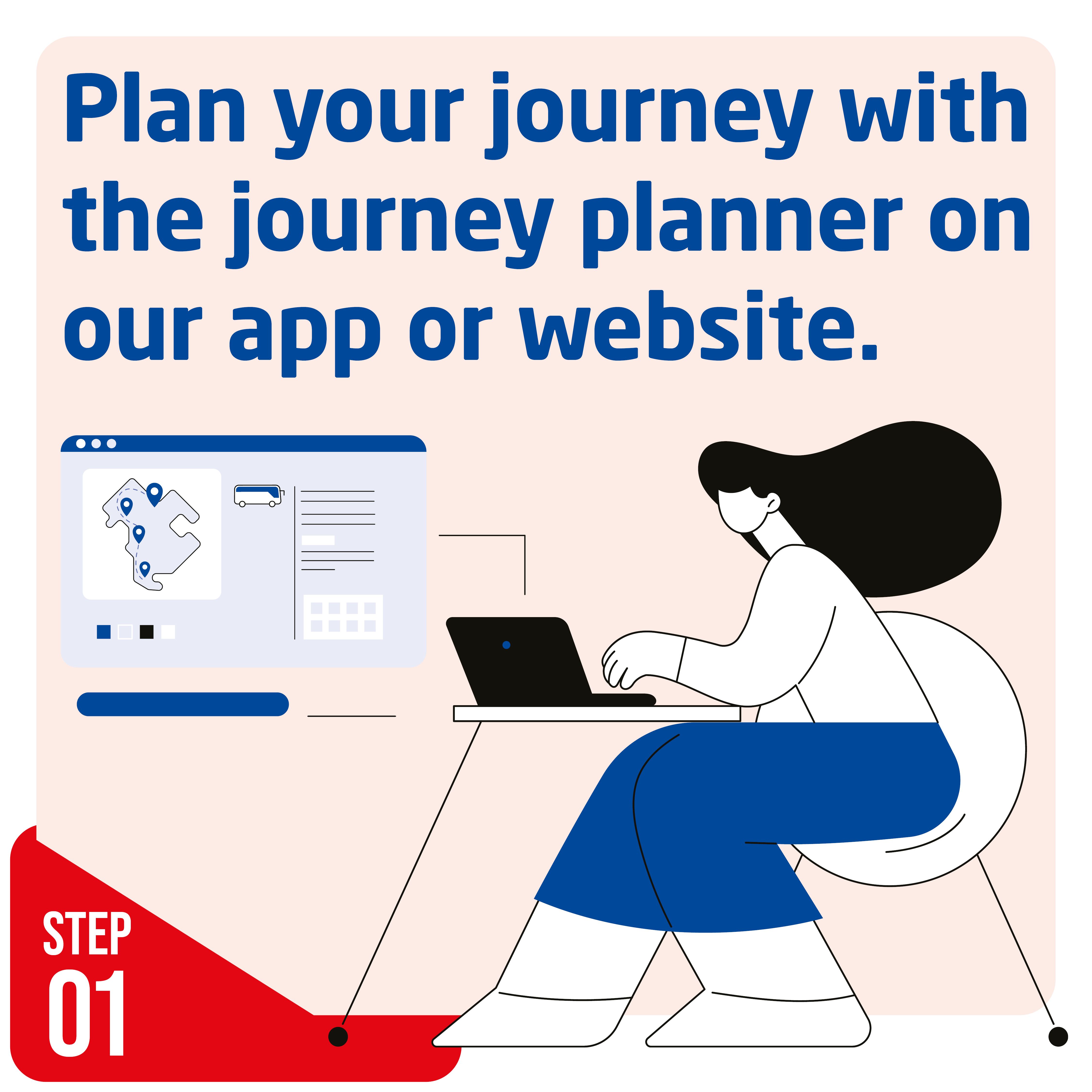 Plan your journey image of a lady on a laptop
