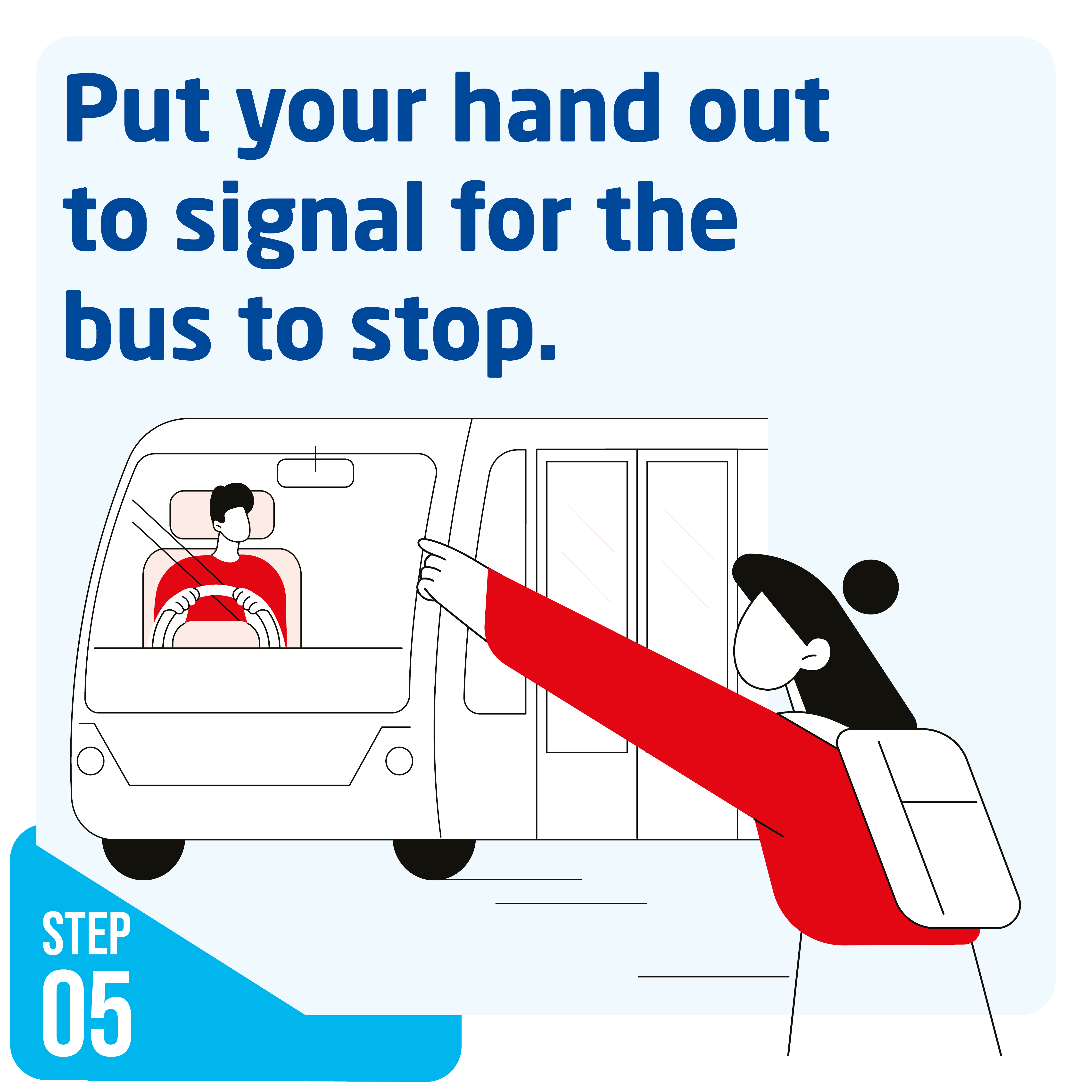 image of someone putting their arm out to signal for the bus