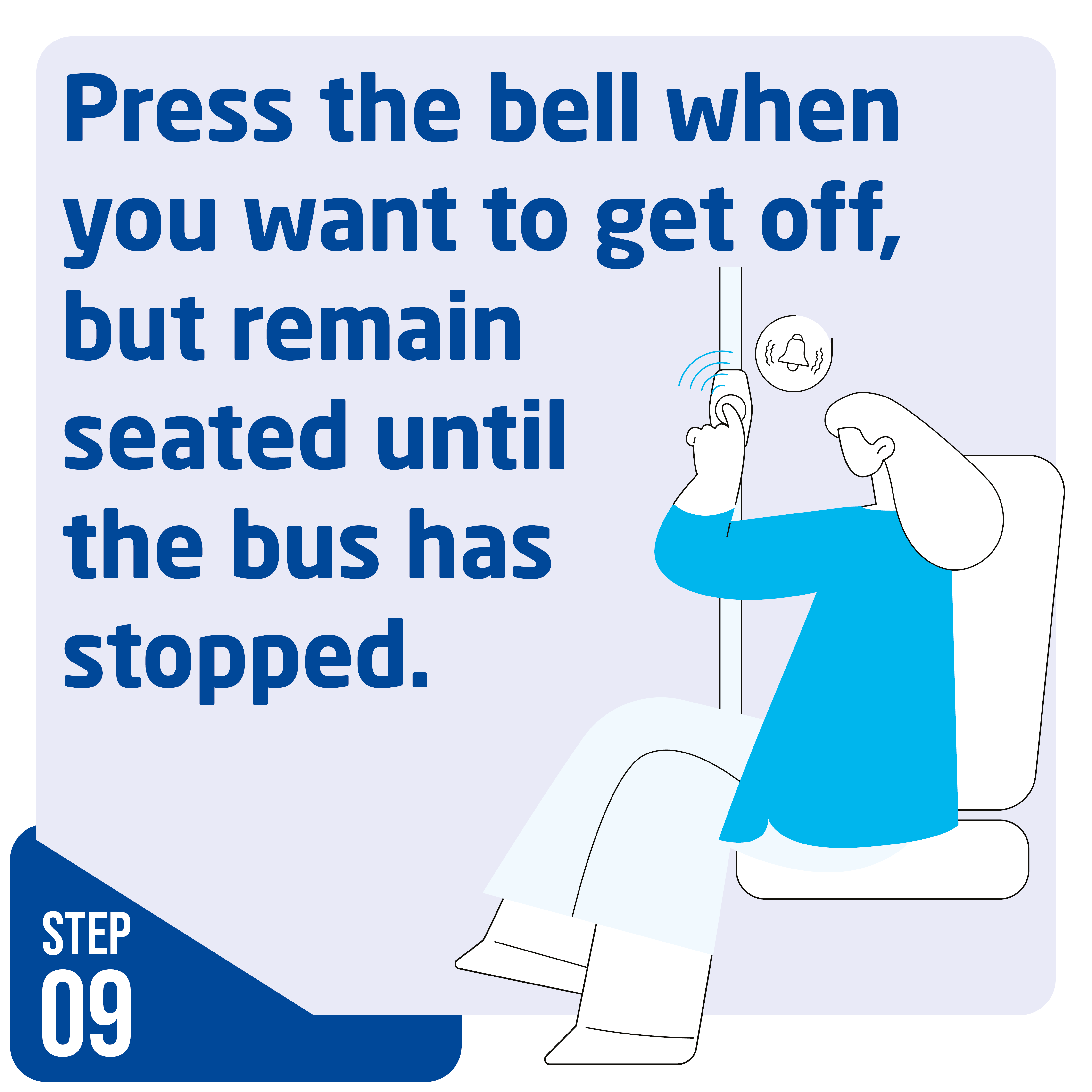 image of someone pressing the stop button on a bus