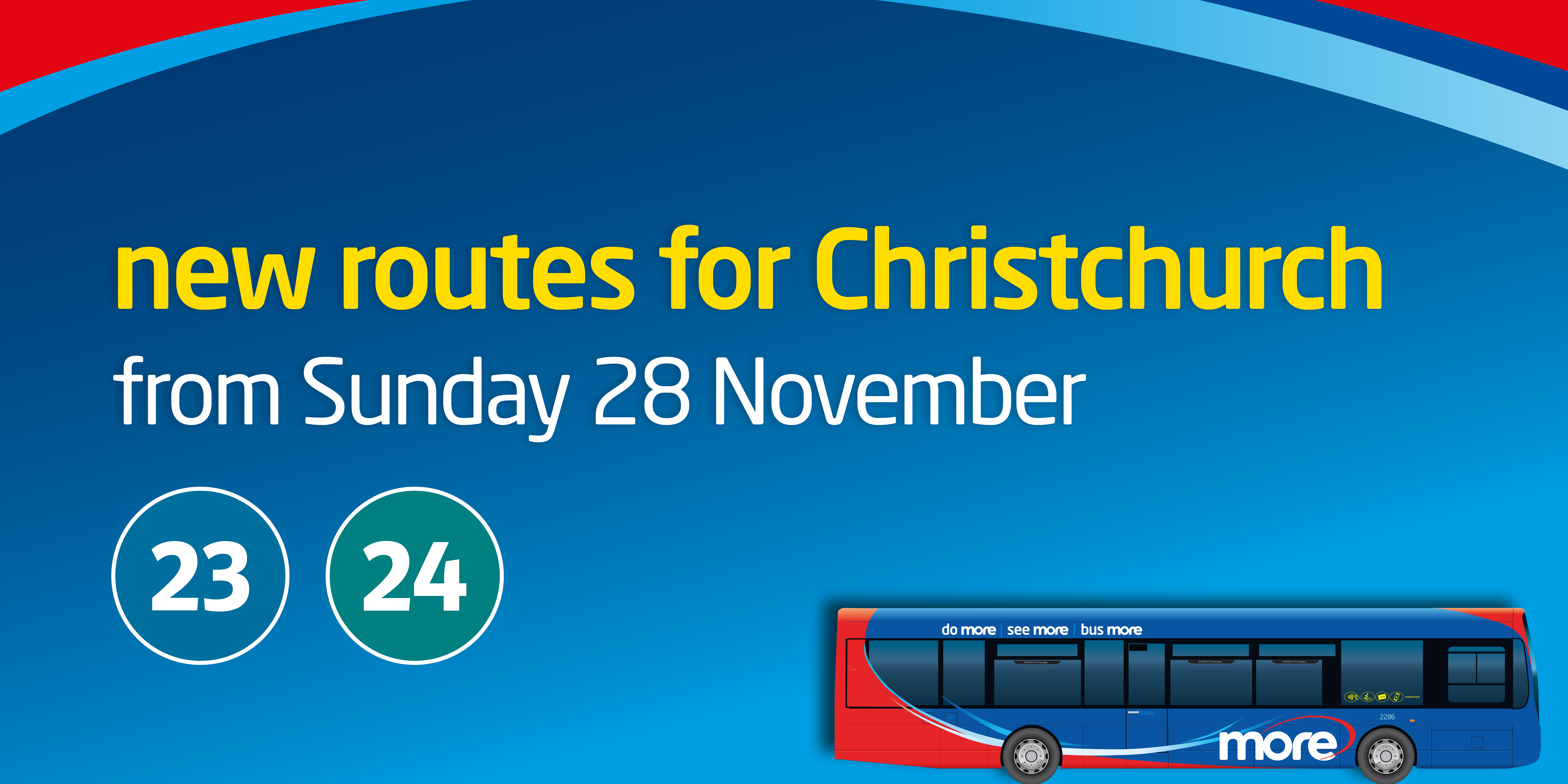new routes for christchurch from sunday 28 november