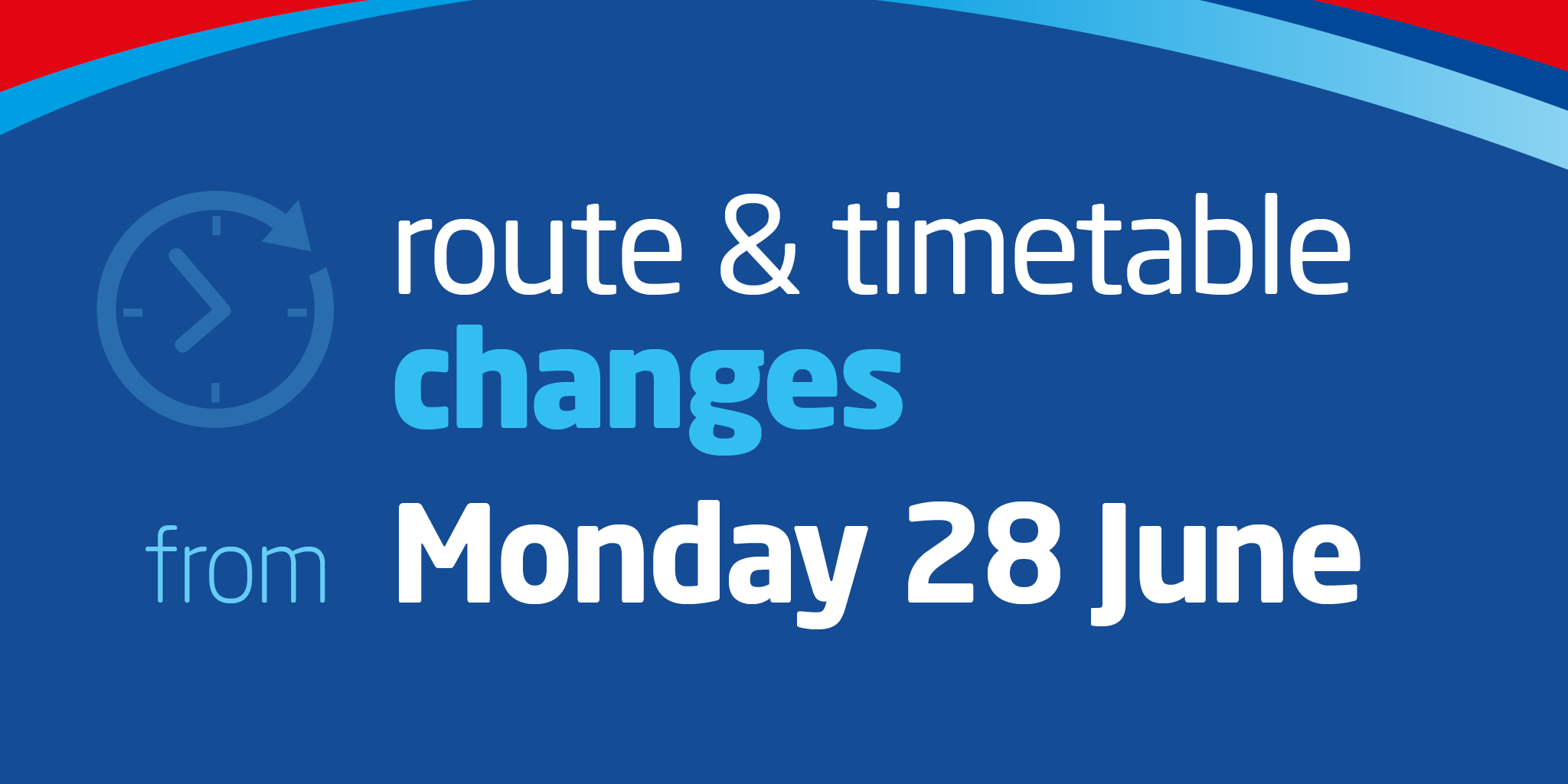 A promotional image for timetable changes