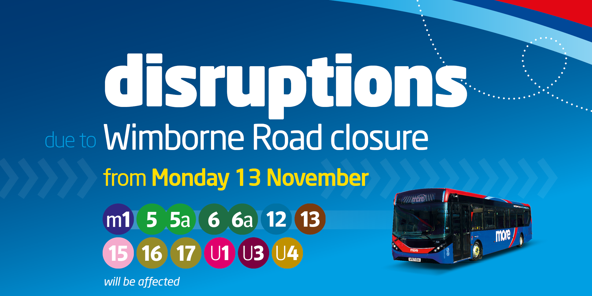 Disruptions due to Wimborne Road closure image