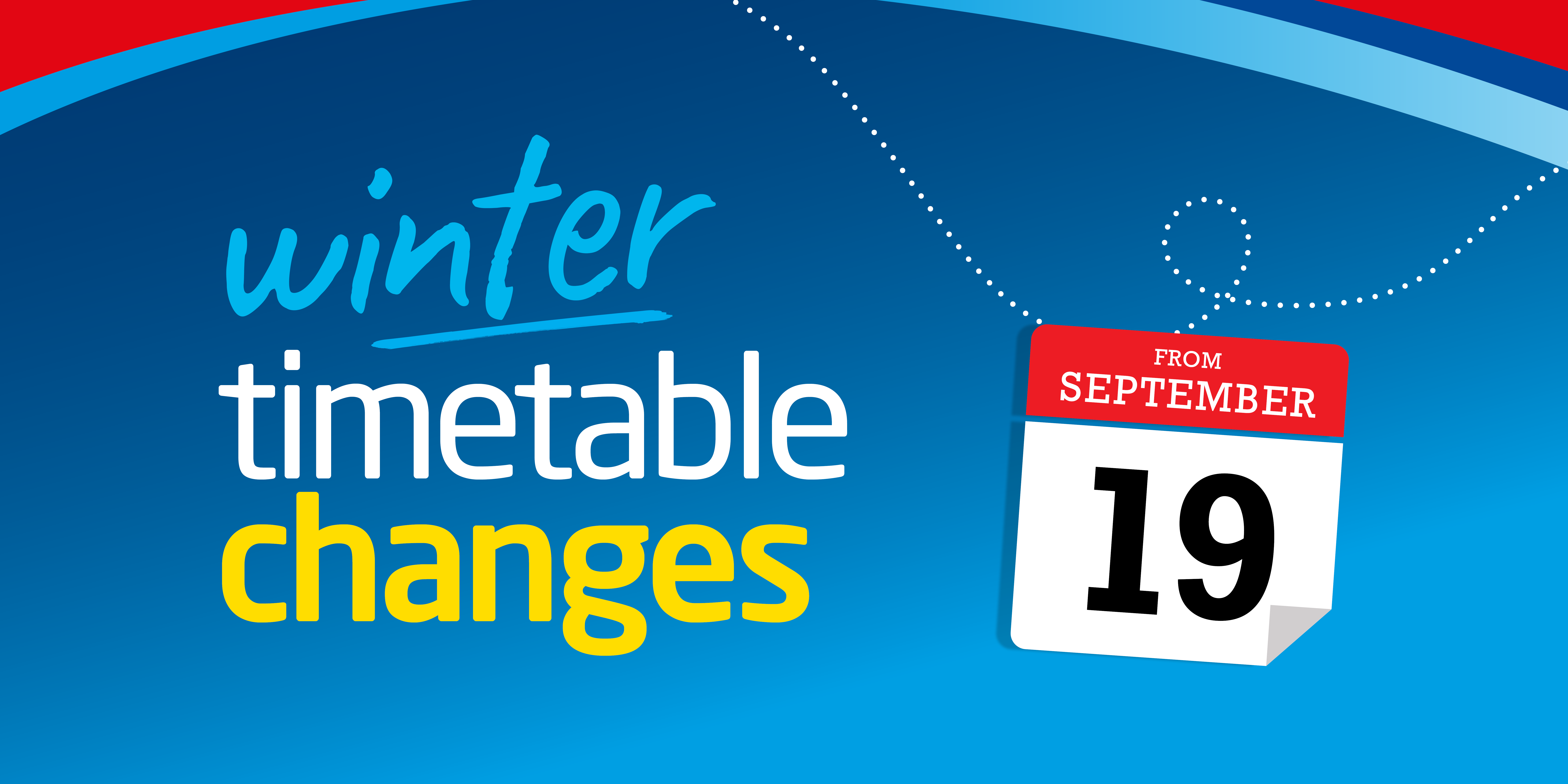 Winter timetable changes from 19th September